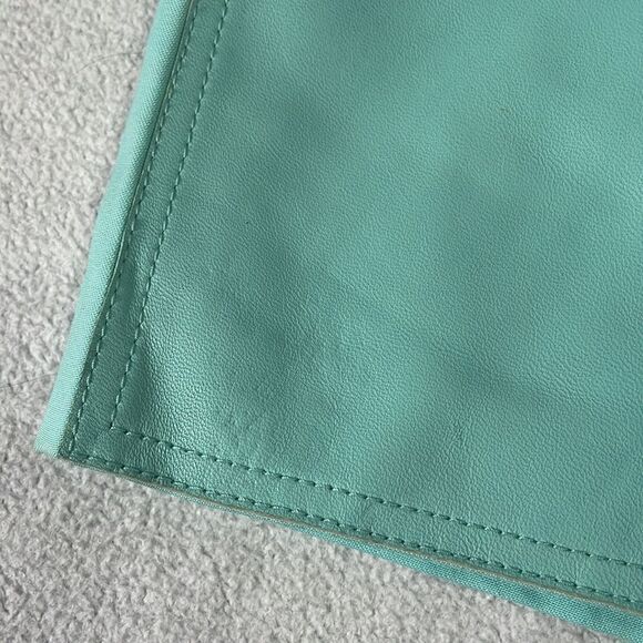 3•1 Phillip Lim Turquoise Skirt 100% Silk Lining 100% Leather Trim (Size: 4) - Picture 14 of 16